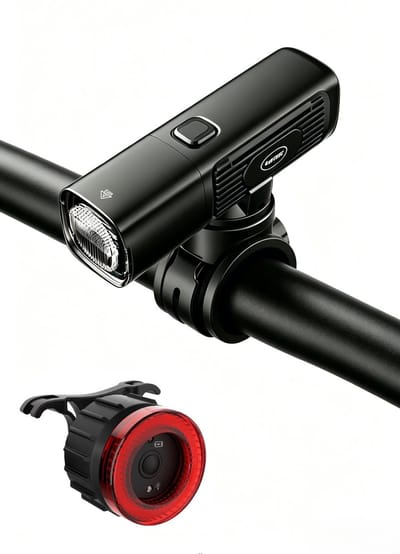 Set voor- en achterlichten voor de fiets – 5000 mAh-accu – waterdicht en duurzaam – slimme batterijbeveiliging