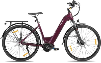 HILAND Overstreet E-Bike Dames - 700 x 40C - Hydraulische Schijfremmen - 3 Speed Naafversnelling - 250W - 10.4Ah Accu - Lage Instap