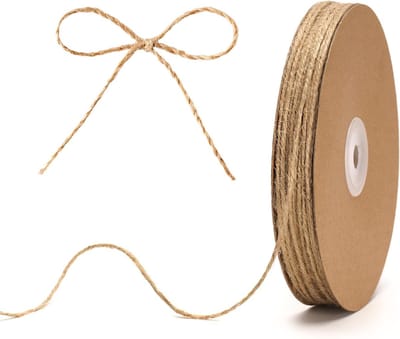 Natuurlijk jute touw 2 mm, 100 m 3-laags bruin koord voor ambachten, tuinieren, geschenkverpakking en decoratie