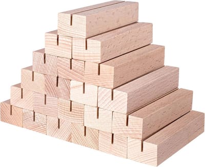 Houten Kaarthouders - 21 Stuks voor Bruiloft en Feestdecoratie - 10x3x2cm