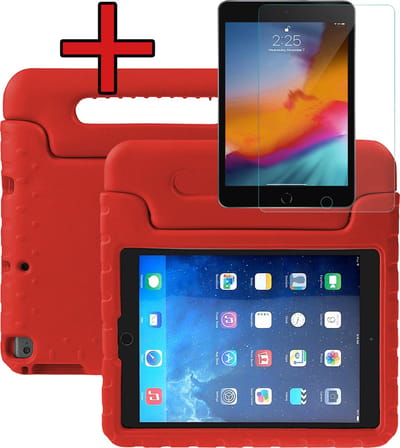Hoesje - Geschikt voor Apple iPad Air 3 (2019) - 10.5 inch - 3e Generatie - Met Screenprotector - Kinderhoes - Shockproof Bumper - Kidsproof Case - Tablethoes - Kinder Hoes Cover - Rood