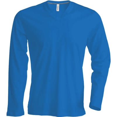Kariban T-shirt V-hals lange mouwen K358 - Light Royal Blue - XXL