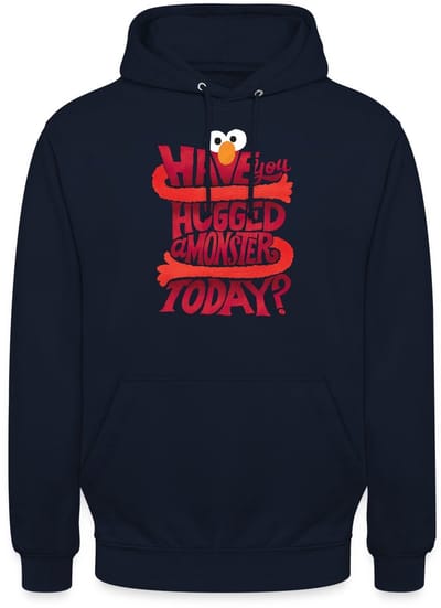 Sesamstraat Elmo Citaat Hugged A Monster Hoodie Unisex