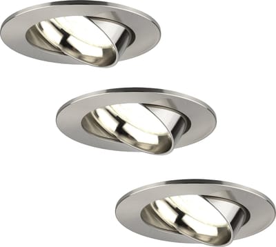 Ledvion - 3X LED Inbouwspot Rio - RVS - Dimbaar - 3W - 4000K - Ø85 mm
