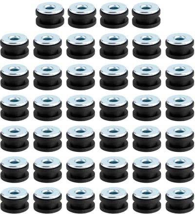 Dailygoods- Motorkuipogen Rubber - Oogjesset 40 Stuks - Zwart/Zilver - Afmetingen 10,7 mm - Gatgrootte 6 mm - Materiaal Rubber/Staal - Oogjeset