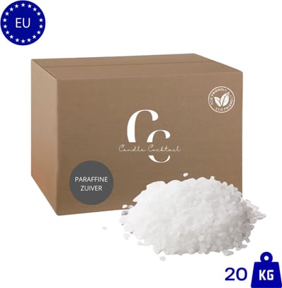 Candle Cocktail® Kwalitatieve Zuivere Paraffine | 20 KG | Kaarsenwas | Smeltpunt 56–58°C | Gietwas | Voor Kaarsen Maken | Schoon Brandend | Snelle Stolling | Harde Kaarsen | Waxmelts | Paraffinewas