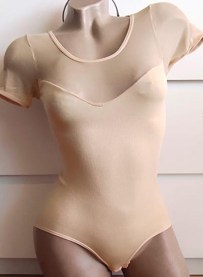 Body met korte mouwen  beige 36-38