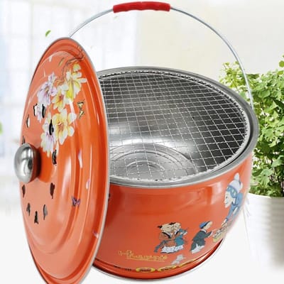 Buiten vuurplaats - Terrashaard - Gezellige warmte - Inclusief grillrooster - 30.5x18cm - Zwart