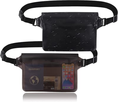 Famanu – Waterdichte tas 2 stuks - Waterdichte heuptas met verstelbare riem - 100% waterdichte telefoonhoes - voor watersport - strand - zwemmen - bootrijden - skiën enz.