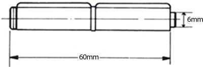 Scharnier 60 mm, stalen profiel, lasbaar, met verwijderbare pen