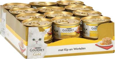 24x Gourmet Gold - Hartig Torentje Kip & Wortel - Kattenvoer - 85g