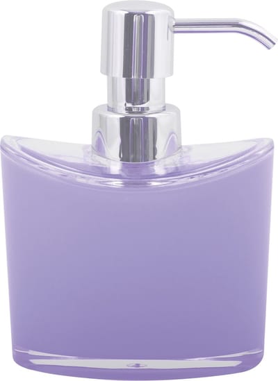 MSV Zeeppompje/dispenser Aveiro - PS kunststof - lila paars/zilver - 11 x 14 cm - 260 ml