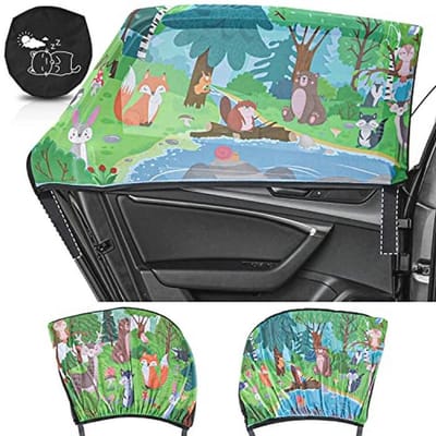 Autoraamschermen voor baby's en huisdieren - Zonneschermen voor autoruiten - UV-stralingsbescherming voor kinderen - 100 x 80 cm - 2 stuks