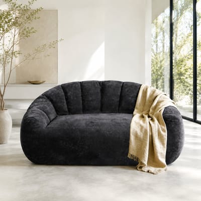 Zitzak - Zitbank 140x98x61 cm - Comfortabele zitbank - Kleine Sofa - Ergonomisch - Met armleuningen - Diepe Comfort Voor Woonkamer/Slaapkamer - Zwart