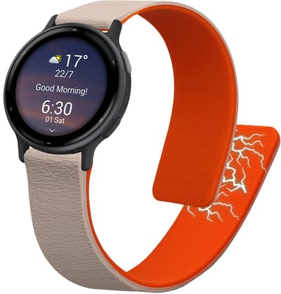 kwmobile sporthorloge band geschikt voor Garmin vivoactive 5 / active 5 bandje - Smartwatch of activity tracker polsband - Met magneetsluiting - In beige / oranje