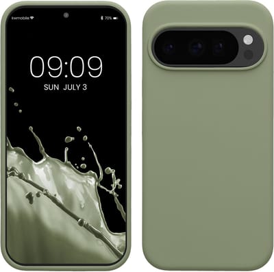 kwmobile telefoonhoesje geschikt voor Google Pixel 10 / Pixel 10 Pro - Hoesje met siliconen coating - Smartphone case in grijsgroen