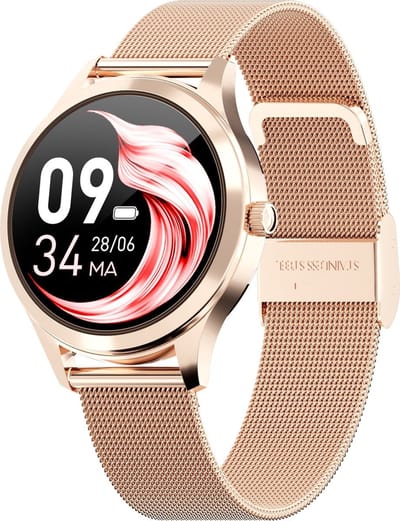 Actyve Smartwatch Amoled Dames Rosé Goud - Geschikt voor elke smartphone - Horloge dames - Stappenteller - Slaapmonitor - Saturatiemeter - Full Touchscreen