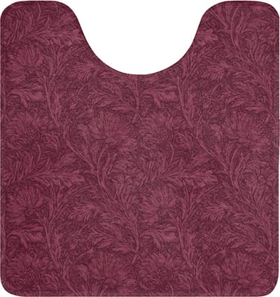WC mat met uitsparing 55x60 cm - Antislip - Bladeren - Patroon - Paars - Toiletmat met uitsnijding - Vloermat - Douchemat - Toilet tapijt - Toiletmatten