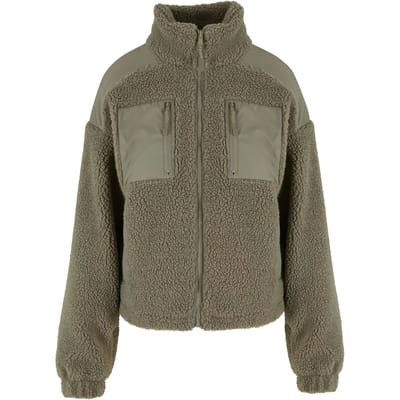 Urban Classics - Sherpa Mix Jacket - XS - Groen
