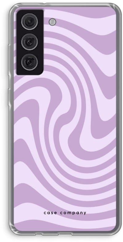 Case Company® - Hoesje geschikt voor Samsung Galaxy S21 FE hoesje - Swirl Paars - Soft Cover Telefoonhoesje - Bescherming aan alle Kanten en Schermrand
