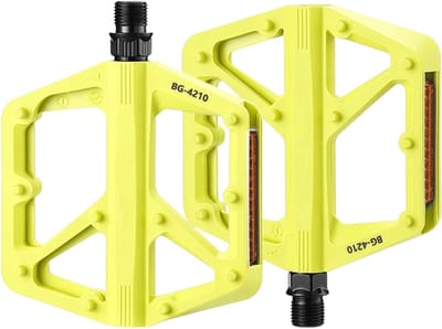 Fiets Pedalen - Platte Trappers - Outdoor Fietsen - 10 Antislip Pinnen - 10.5x8 cm - Geel
