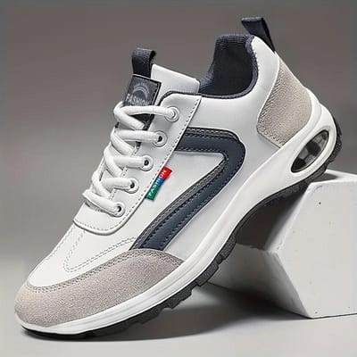Heren Trendy Sportschoenen Lichtgewicht Ademend Modern Antislip Schoenen Suède Details Outdoor Stijlvol Dagelijks Gebruik Heren Sneakers 39 gray