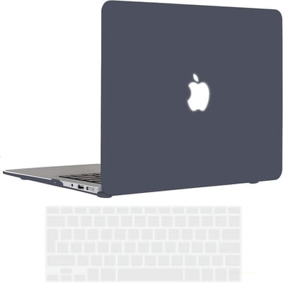 Ultra-dunne beschermende hardcase en toetsenbordcover voor MacBook Air 13 inch 2010-2017, grijs-zwart, A1466 A1369, perfect voor bescherming en stijl