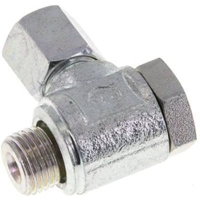 6LL & M10x1 Verzinkt Stalen Swivel Joint Snijringkoppeling Buitendraad 100bar Draaibaar ISO 8434-1