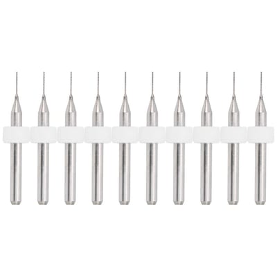 Dailygoods- Reinigingsnaald 10 Stuks - Wolfraamcarbide Boren - Precisie Bewerking - CNC/SMT Printplaten - Scherpe Snijkant - Betrouwbaar Gebruik - Boor