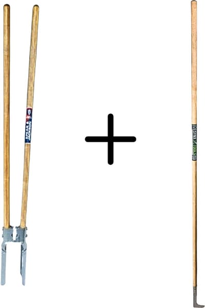 Synx Tools Voegenmes RVS + Spear & Jackson Palenzetter - Grondgatheffer met houten handvat - Met twee Essenhout stelen - onkruidmes - voegenkrabber met steel 150cm