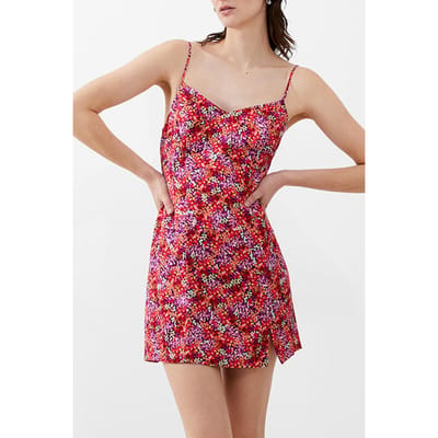 French Connection Andrea Ennis Satin Slip Dress Red Size: 18 | Mini Dresses Outlet | Dames | Rood