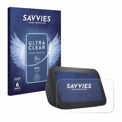 Savvies - Screenprotector voor Amazon Echo Show 5 (3. Gen.) - Folie Beschermfolie transparant 6 Stuks
