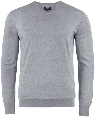 Cutter & Buck Oakville V-neck Heren 355418 - Grijs Melange - 4XL