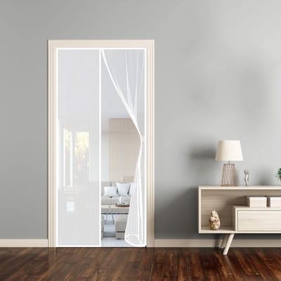 Magnetisch Hor voor Deur Insectenwerend Wit 170 x 220 cm Eenvoudige Montage Zonder Boren