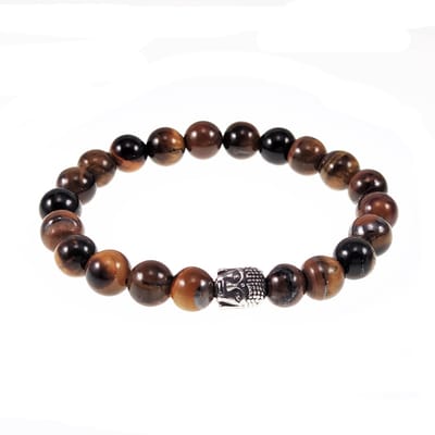 10mm Natuursteen Armband met Boeddha - Tijgeroog - Kralen Armband Unisex