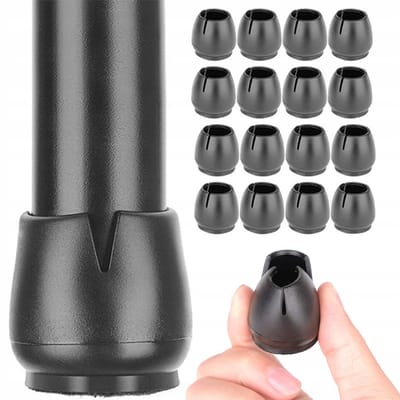 16 Stuks Siliconen Stoelpootdoppen I Stoelpootbeschermers I Tafelpoot Beschermers I Tafelpoot Doppen I Transparant I Voor Stoelpoten van 12-16 MM I Zwart
