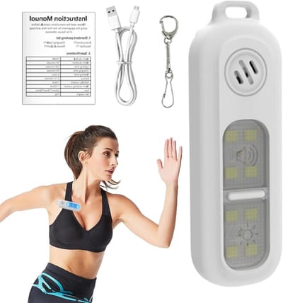 Persoonlijk Alarm - Veiligheidssleutelhanger - Nachtelijke Activiteiten - Luid 130dB Geluid - 8.5 x 6 x 2 cm - Wit