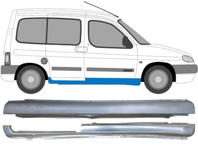 Volledige dorpel voor Peugeot Partner 1996-2008 / Rechts / Set