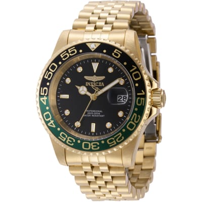 Invicta Pro Diver 44526 Heren Horloge - Quartz Uurwerk - Roestvrij Staal met zwarte Wijzerplaat - 40mm