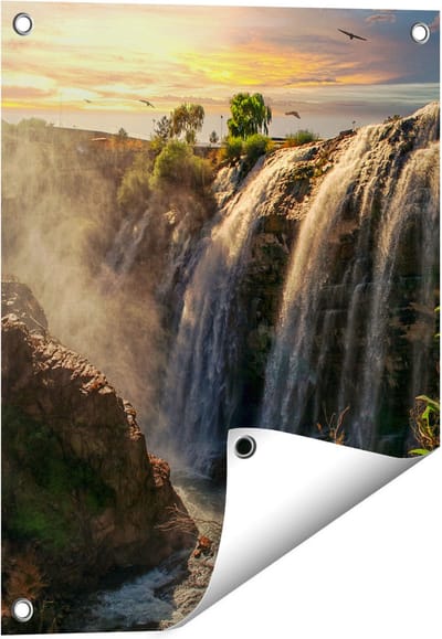 Gards Tuinposter Watervallen vanaf de Kliffen - 40x50 cm - Tuindoek - Tuindecoratie - Wanddecoratie buiten - Tuinschilderij
