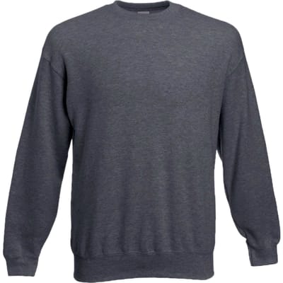 Fruit Of Loom Heren Klassiek 80/20 set-in Sweater (Donker Heather Grijs)
