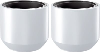 Prosperplast Plantenpot/bloempot Sevilla - 2x - buiten/binnen - kunststof - wit - D39 x H35 cm - met binnenpot