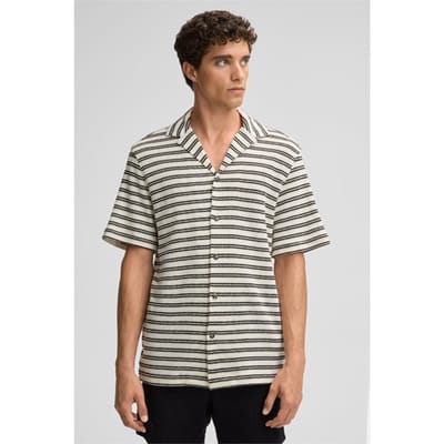 Gebreid poloshirt Cliro, zwart/wit