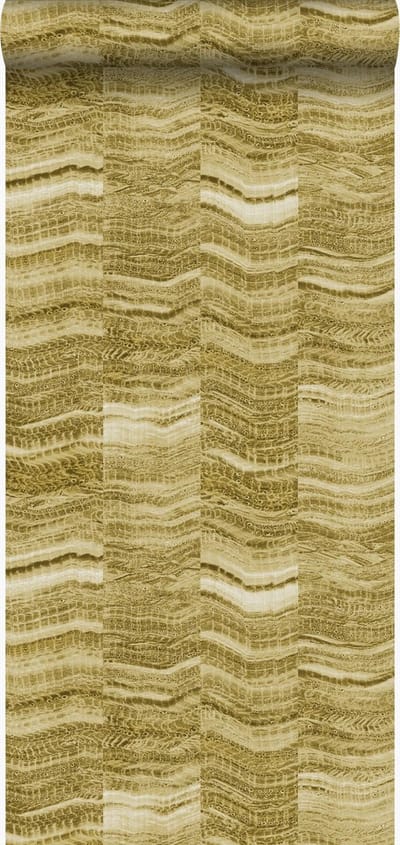 Origin Wallcoverings behang marmer motief okergeel - 53 cm x 10.05 m - 337247