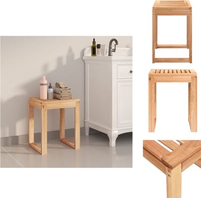 vidaXL - Badkamerkruk - 40x30x46 - cm - massief - walnotenhout