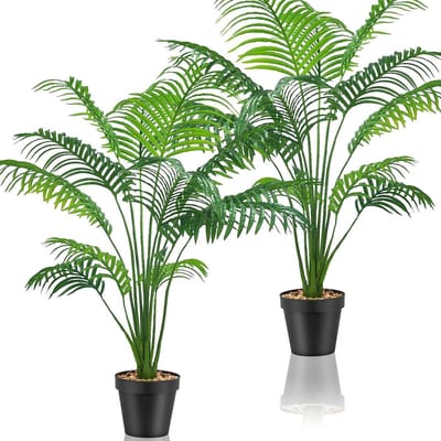 Kunstplanten Groot - Nepplant Palmboom - Binnen Decoratie - Realistisch Uiterlijk - 60-80cm Hoog - Groen