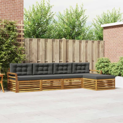 vidaXL - Buiten - bank - set - 5 - st - Natuurlijk - en - Antraciet