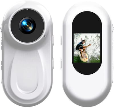 Mini Actiecamera 1080P - Met 64GB Geheugenkaart - Magnetisch Ontwerp - 180 Minuten Opname - Waterdicht - Voor Sport & Huisdieren - Incl. 12 Accessoires - Draagbaar als Sleutelhanger