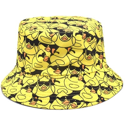 Eendenprint Zomer Zonbescherming Zon Hoed Dames Heren Geschikt voor Dagelijks Gebruik Bucket Hoeden Reizen Mode Versieren Vissers Hoeden (as the picture,56-58cm)