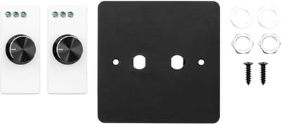 Allecto - Dubbele Knop Lichtschakelaar - LED Dimmer - Compact formaat - 12V/24V DC - Ideaal voor Camper en Boot - Geschikt voor dimbare lampen